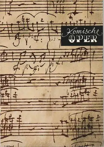 Komische Oper Berlin: Programmheft 5. SINFONIEKONZERT DES ORCHESTERS DER  KOMISCHEN OPER 10. April 1969 Spielzeit 1968 / 69 (18). 