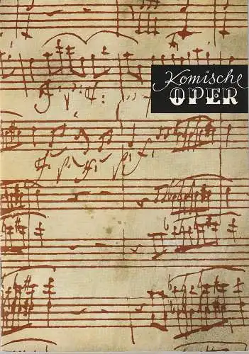 Komische Oper Berlin: Programmheft 4. +  5. SINFONIEKONZERT DES ORCHESTERS DER  KOMISCHEN OPER 11. + 12. Februar 1970 Spielzeit 1969 / 70  anläßlich des Beethoven- Jahres. (18). 