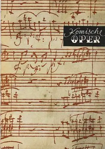 Komische Oper Berlin: Programmheft SONDERKONZERT DES ORCHESTERS DER  KOMISCHEN OPER 31. Mai 1970 Spielzeit 1969 / 70 (18). 