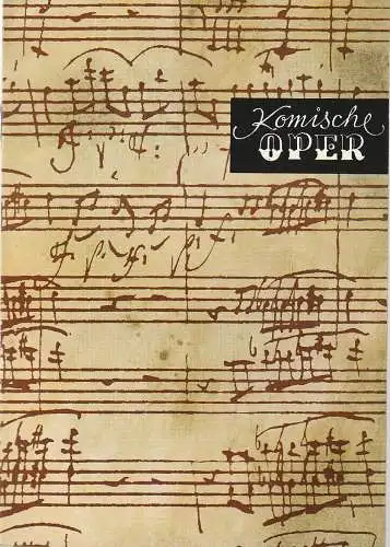 Komische Oper Berlin: Programmheft 6. SINFONIEKONZERT DES ORCHESTERS DER  KOMISCHEN OPER 30. März 1972 Spielzeit 1971 / 72 (18). 