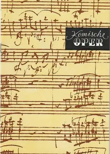 Komische Oper Berlin, Gerhard Müller, Dietrich Kaufmann: Programmheft SONDERKONZERT THOMANERCHOR ZU  LEIPZIG 10. + 11 . November 1986 Spielzeit 1986 / 87 (18). 