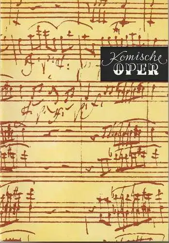 Komische Oper Berlin, Gerhard Müller, Frank Schneider, Dietrich Kaufmann: Programmheft 5. SINFONIEKONZERT DES ORCHESTERS DER  KOMISCHEN OPER 22. + 23. März 1988 Spielzeit 1987 / 88 (18). 