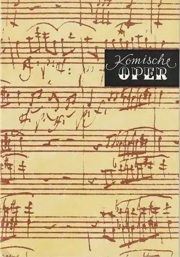 Komische Oper Berlin, Gerhard Müller: Programmheft SONDERKONZERT aus Anlaß des XV. INTERNATIONALEN SYMPOSIUMS DES WELTVERBANDES DER THEATERÄRZTE 12. September 1988 Spielzeit 1988 / 89 (18). 