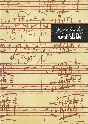 Komische Oper Berlin, Gerhard Müller, Frank Schneider: Programmheft 6. SINFONIEKONZERT DES ORCHESTERS DER  KOMISCHEN OPER 9. Februar 1989 Spielzeit 1988 / 89 (18). 