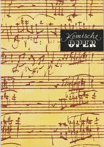 Komische Oper Berlin, Eginhard Röhlig, Christina Laabs: Programmheft 1. SONDERKONZERT zu den. XXIII. Berliner Festtagen mit dem KAMMERORCHESTER CAMERATA MUSICA 7. Oktober 1979 Spielzeit 1979 / 80 (18). 