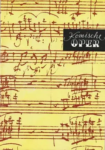 Komische Oper Berlin, Eginhard Röhlig: Programmheft  SINFONIEKONZERT DES ORCHESTERS DER  KOMISCHEN OPER 14. Dezember 1980 Spielzeit 1980 / 81 (18). 