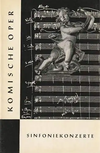 Komische Oper, Martin Vogler: Programmheft SONDERKONZERT  DES ORCHESTERS DER  KOMISCHEN OPER 20. November 1957 Spielzeit 1957 / 58 (18). 