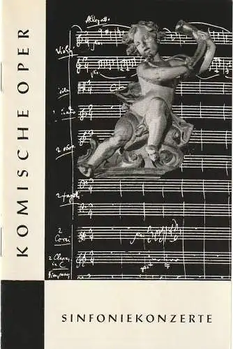 Komische Oper, Martin Vogler, Dietrich Kaufmann, Hildegard Jäckel ( Fotos ): Programmheft 1. SINFONIEKONZERT  DES ORCHESTERS DER  KOMISCHEN OPER 9. Oktober 1959 Spielzeit 1959 / 60 (18). 