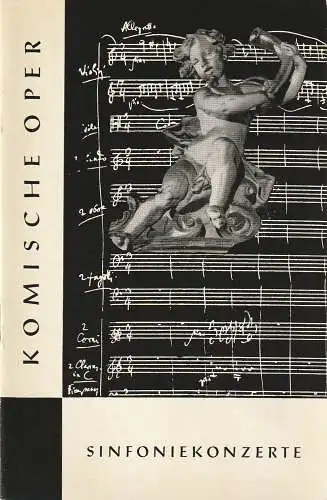 Komische Oper, Martin Vogler, Dietrich Kaufmann: Programmheft 3. SINFONIEKONZERT  DES ORCHESTERS DER  KOMISCHEN OPER 15. April 1960 Spielzeit 1959 / 60 (18). 