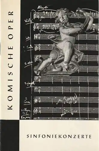 Komische Oper, Martin Vogler, Dietrich Kaufmann: Programmheft SONDERKONZERT  DES ORCHESTERS DER  KOMISCHEN OPER 8. Mai 1960 Spielzeit 1959 / 60 (18). 