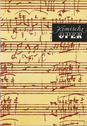 Komische Oper Berlin, Gerhard Müller, Frank Schneider, Dietrich Kaufmann: Programmheft SONDERKONZERT  CAMERATA MUSICA 25. Februar 1985 Komische Oper zum 300. Geburtstag Georg Friedrich Händels.. 