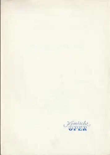 Komische Oper Berlin: Programmheft KAMMERMUSIK IM GESPRÄCH   17. Januar 1976 Komische Oper Spielzeit 1975 / 76 (18). 