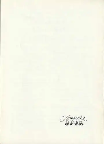 Komische Oper Berlin: Programmheft NACHTPROGRAMM FÜR CHILE  7. Dezember 1974 Komische Oper Spielzeit 1974 / 75 (18). 