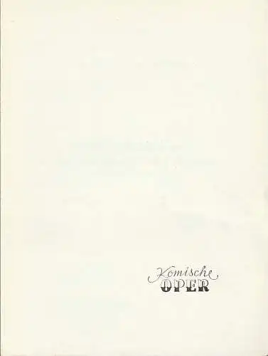 Komische Oper Berlin: Programmheft Sergej Prokofjew DAS HÄSS(ß)LICHE ENTLEIN UND ANDERE LIEDER SOWIE INTRUMENTALMUSIK  15. April 1974 Foyer Komische Oper Spielzeit 1973 / 74 (18). 