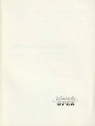 Komische Oper Berlin: Programmheft Robert Schumann SPANISCHES LIEDERSPIEL / Johannes Brahms QUARTETTE 25. März 1974 Komische Oper Spielzeit 1973 / 74 (18). 