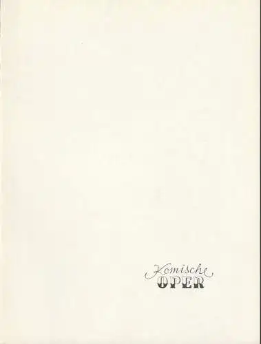 Komische Oper Berlin: Programmheft KONZERT DES KAMMERORCHESTERS DER KOMISCHEN OPER 8. April 1973 Spielzeit 1972 / 73 (18). 