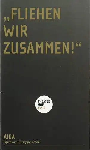 Theater Hof, Reinhardt Friese, Thomas Schindler, Holger Drees, SFF Fotodesign ( Probenfotos ): Programmheft Giuseppe Verdi AIDA Premiere 20. September 2013 Grosses Haus Spielzeit 2013 / 14 (18). 