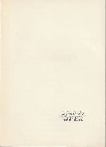 Komische Oper Berlin: Programmheft KAMMERMUSIK 1. Februar 1972 Foyer Komische Oper Spielzeit 1971 / 72 (18). 