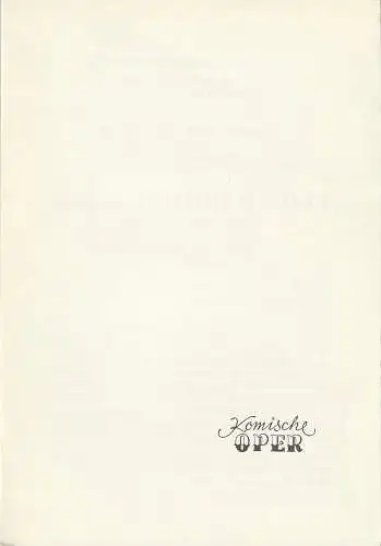 Komische Oper Berlin: Programmheft LIEDERABEND LEONID BOLDIN 19. November 1967  Foyer Komische Oper Spielzeit 1967 / 68 (18). 