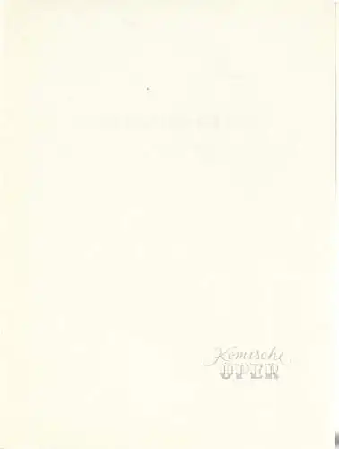 Komische Oper Berlin: Programmheft FOYER - KONZERT 31. Oktober 1977 Komische Oper Berlin Spielzeit 1977 / 78 (18). 