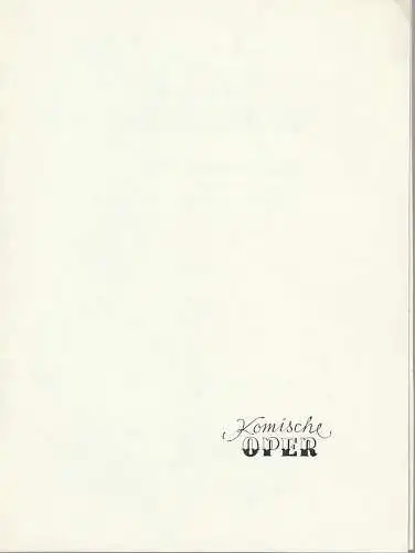 Komische Oper Berlin: Programmheft KAMMERKONZERT Antonio Vivaldi 6 SONATEN  23. April 1978 Foyer Komische Oper Spielzeit 1977 / 78 (18). 