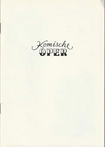 Komische Oper Berlin, Gerhard Müller, Dietrich Kaufmann: Programmheft LIEDERABEND JEWGENI NESTERENKO / JEWGENI SCHENDEROWITSCH 6. Juni 1987 Spielzeit 1986 / 87 (18). 