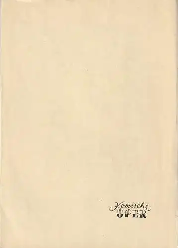 Komische Oper Berlin: Programmheft DEJEUNER DU MATIN 15. Januar 1967 Foyer Komische Oper  Spielzeit 1966 / 67 (18). 