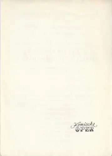 Komische Oper Berlin: Programmheft LUDWIG VAN BEETHOVEN THEMA UND VARIATIONEN Beethovens Opernvariationen  1. Februar 1970 Spielzeit 1969 / 70 (18). 