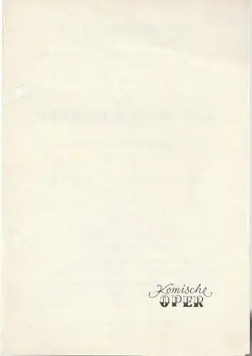 Komische Oper Berlin: Programmheft KAMMERMUSIK IM GESPRÄCH IX JUNGE SOWJETISCHE KOMPONISTEN  18. Januar 1969 Foyer Komische Oper  Spielzeit 1968 / 69 (18). 