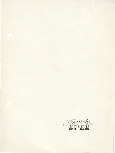 Komische Oper Berlin: Programmheft  KAMMERMUSIK IM GESPRÄCH  17. Februar 1973 Foyer Komische Oper  Spielzeit 1972 / 73  IV. Musik-Biennale Berlin (18). 