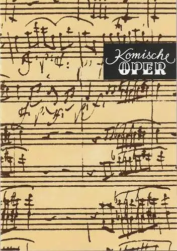 Komische Oper Berlin, Gerhard Müller: Programmheft JOHANN-STRAUß-KONZERT 31. Dezember 1992 Spielzeit 1992 / 93 (18). 