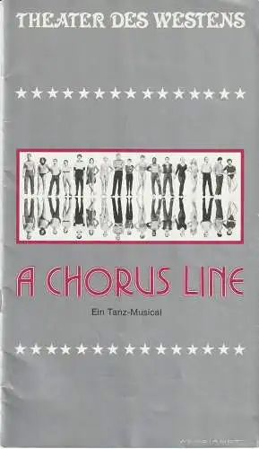 Theater des Westens, Karl Vibach, Klaus-Peter Bauer: Programmheft A CHORUS LINE Premiere 4. Oktober 1980 Spielzeit 1980 / 81 (18). 
