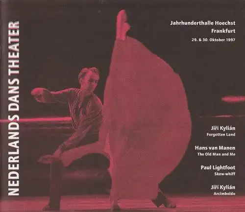 Norddeutsche Konzertdirektion Melsine Grevesmühl, Jeanette Zuiderent: Programmheft Nederlands Dans Theater Jahrhunderthalle Hoechst 29. & 30. Oktober 1997. 