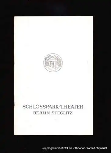 Schlosspark-Theater Berlin-Steglitz, Boleslaw Barlog, Beßler Albert: Programmheft Arthur Miller Der Preis Erstaufführung in deutscher Sprache. Spielzeit 1968 / 69. 