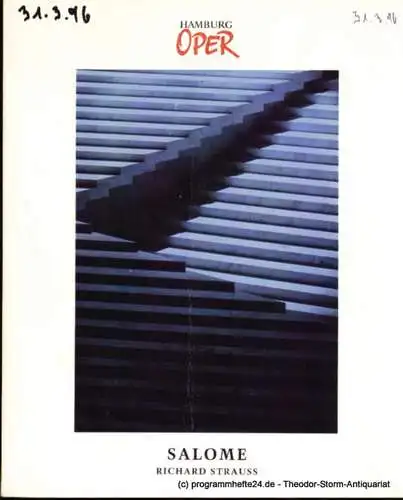Hamburgische Staatsoper, Angermann Klaus, Sommer Uwe, Cordes Annedore: Programmheft Richard Strauss Salome Premiere 9. April 1995. 