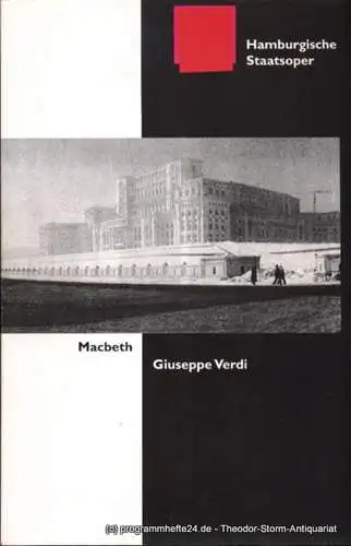Hamburgische Staatsoper, Albin Hänseroth, Detlef Meierjohann, Cordes Annedore: Programmheft Giuseppe Verdi MACBETH 7. September 1997. 