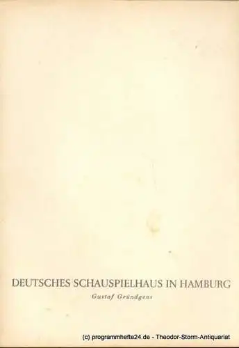 Deutsches Schauspielhaus in Hamburg, Gustaf Gründgens, Penzoldt Günther, Knorr Heinz, Clausen Rosemarie ( Fotos ): Programmheft EGMONT. Trauerspiel von Goethe. 14. Februar 1958. 1957 / 1958 Heft 1. 