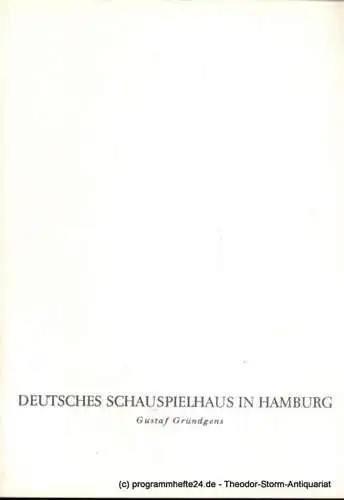 Deutsches Schauspielhaus in Hamburg, Gustaf Gründgens, Penzoldt Günther, Wilken Rolf, Clausen Rosemarie ( Fotos ): Programmheft Zum ersten Male MICHAEL KRAMER. Drama in vier Akten von Gerhart Hauptmann. Sonnabend, 9. September 1961. 1961 / 62 Heft 2. 