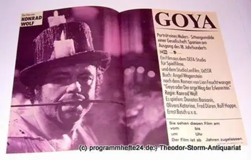 Filmplakat GOYA. Porträt eines Malers - Sittengemälde einer Gesellschaft. Spanien am Ausgang des 18. Jahrhunderts