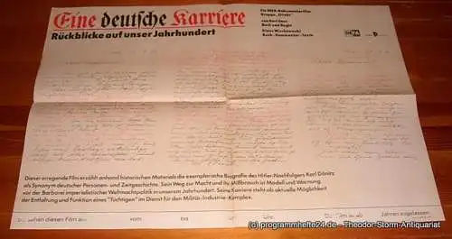 Filmplakat Eine deutsche Karriere. Rückblicke auf unser Jahrhundert