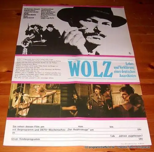 Filmplakat WOLZ. Leben und Verklärung eines deutschen Anarchisten