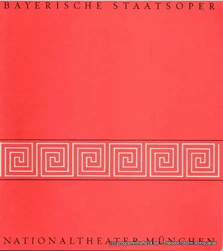 Bayerische Staatsoper, Günther Rennert, Horst Goerges, Herbert List: Programmheft Die Hochzeit des Figaro. Oper von Lorenzo da Ponte. 23. Februar 1975. Blätter der Bayerischen Staatsoper Spielzeit 1974 / 75 Heft 5. 