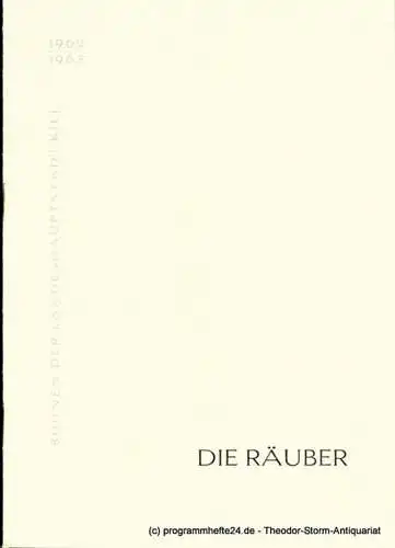 Bühnen der Landeshauptstadt Kiel, Hans-Georg Rudolph, Christof Bitter: Programmheft Die Räuber. Schauspiel von Friedrich Schiller. Kieler Programmhefte 1962 / 63. 