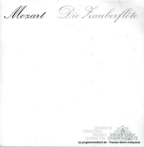 Sächsische Staatsoper Dresden, Semperoper, Christoph Albrecht, Hella bartnig: Programmheft Die Zauberflöte. Spielzeit 2001 / 2002. 
