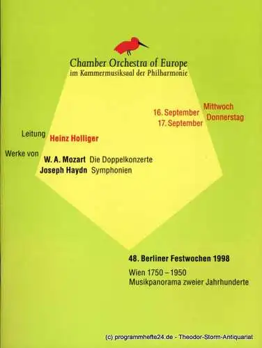 Berliner Festspiele GmbH, 48. Berliner Festwochen, Ulrich Eckhardt, Dirk Nabering, Edda von Gerlach, Leslie Scheschonka, Christiane Stiewe, Bernd Krüger, Guttaborg Kreissl, Giselind Rinn, Annette Rosenfeld:.. 