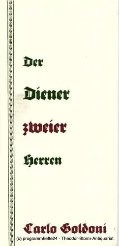 Stadttheater Freiberg, Rosemarie Dietrich, Gertraude Belch: Programmheft Der Diener zweier Herren. Spielzeit 1980 / 81 Heft 3. 