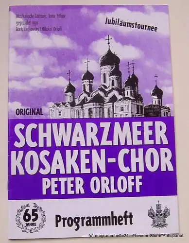 Konzertbüro Dirk Koch-Gadow: Programmheft Original Schwarzmeer Kosaken-Chor Peter Orloff. 