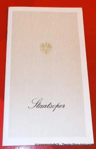 Staatsoper Wien, Lothar Knessl, Jacques Stauber: Programmheft FIDELIO. Staatsoper Wien 1975 signiert. 