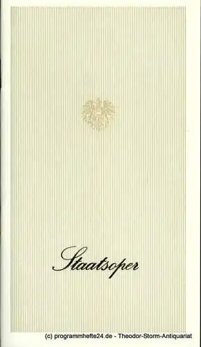 Österreichischer Bundestheaterverband, Direktion der Staatsoper Wien, Lothar Knessl: Programmheft Eugen Onegin. Lyrische Szenen nach dem Roman von Alexander S. Puschkin. Staatsoper Wien 1975. 