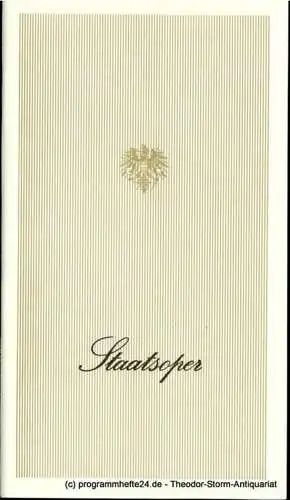 Österreichischer Bundestheaterverband, Direktion der Staatsoper Wien, Lothar Knessl: Programmheft Cosi fan tutte. Komische Oper von Lorenzo da Ponte. Staatsoper Wien Saison 1974 / 75. Premiere 22. Mai 1975. Hermann Prey, Peter Schreier 1979. 